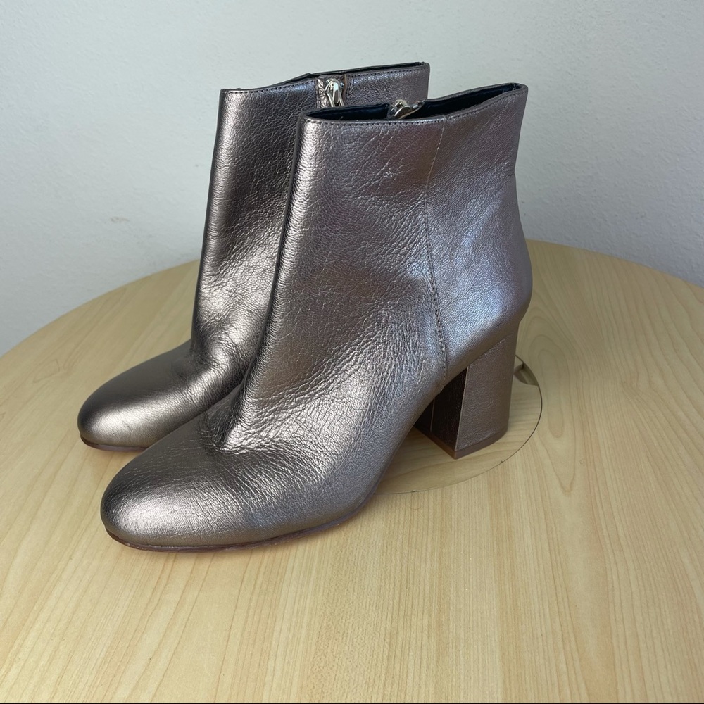 Antonio Melani Gold Block Heel Ankle Boot